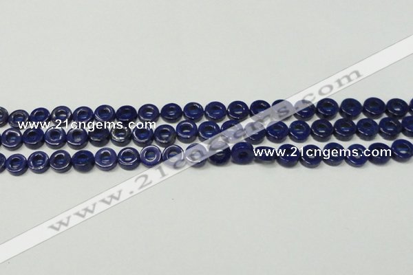 CNL1308 15.5 inches 10mm donut natural lapis lazuli beads