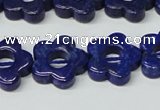 CNL1310 15.5 inches 16mm carved flower natural lapis lazuli beads