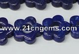 CNL1311 15.5 inches 18mm carved flower natural lapis lazuli beads