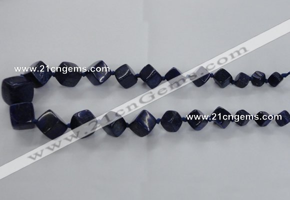 CNL1517 15.5 inches 8*8mm - 18*18mm cube lapis lazuli gemstone beads