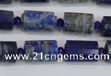 CNL1606 15.5 inches 10*15mm faceted tube lapis lazuli gemstone beads