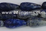 CNL1607 15.5 inches 12*25mm faceted teardrop lapis lazuli beads