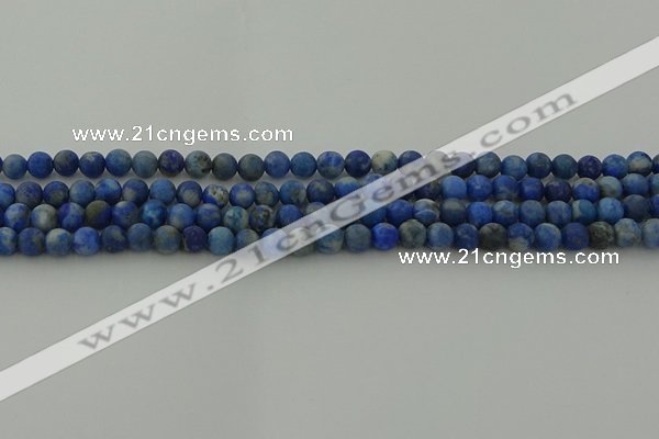 CNL1651 15.5 inches 6mm round matte lapis lazuli beads wholesale