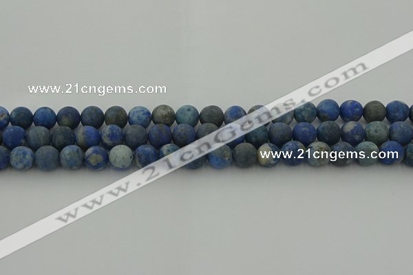 CNL1652 15.5 inches 8mm round matte lapis lazuli beads wholesale