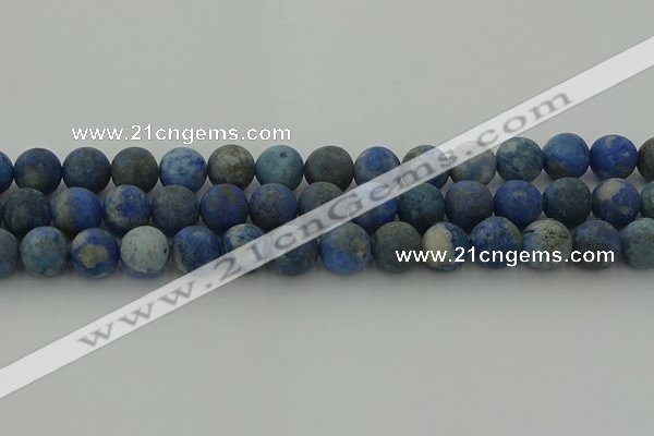 CNL1654 15.5 inches 12mm round matte lapis lazuli beads wholesale