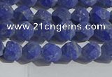 CNL1665 15.5 inches 6mm faceted nuggets matte lapis lazuli beads