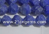 CNL1666 15.5 inches 8mm faceted nuggets matte lapis lazuli beads