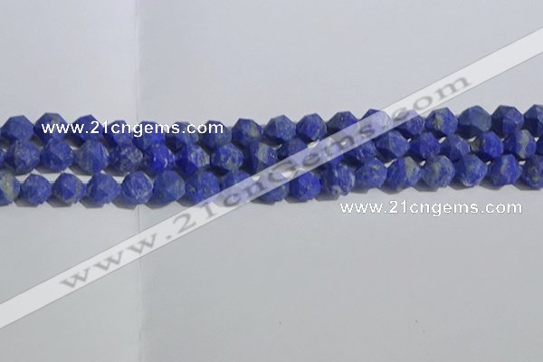 CNL1666 15.5 inches 8mm faceted nuggets matte lapis lazuli beads