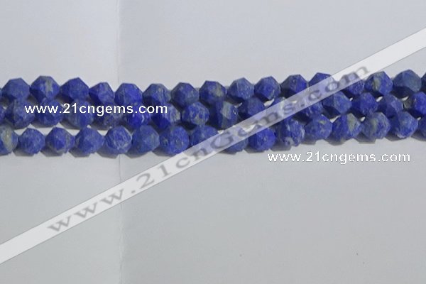 CNL1667 15.5 inches 10mm faceted nuggets matte lapis lazuli beads