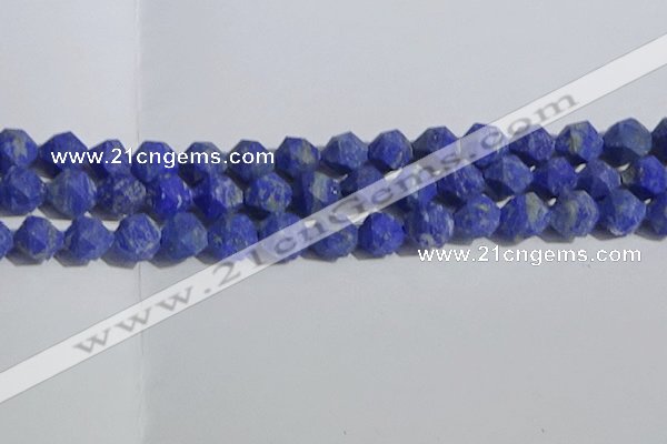 CNL1668 15.5 inches 12mm faceted nuggets matte lapis lazuli beads