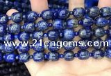 CNL1686 15.5 inches 4mm round & 9*9mm drum lapis lazuli beads