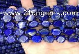 CNL1687 4mm round & 8*10mm - 9*13mm faceted nuggets lapis lazuli beads