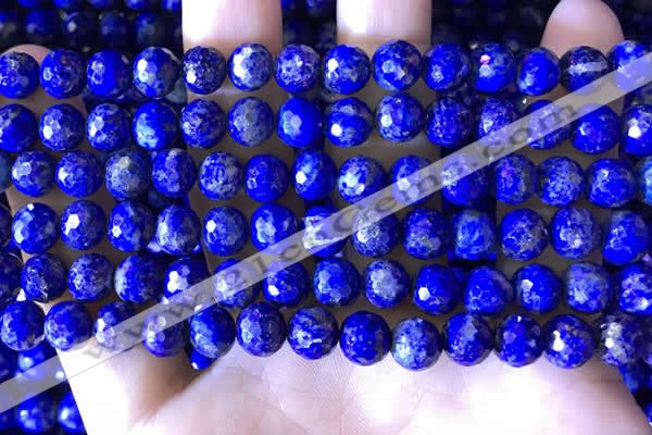 CNL1707 15.5 inches 8mm faceted round lapis lazuli beads