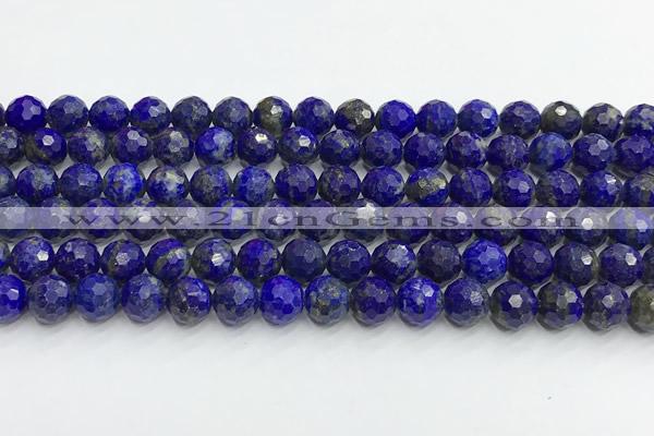 CNL1730 15 inches 6mm faceted round lapis lazuli beads