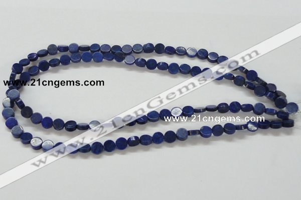 CNL240 15.5 inches 8mm coin natural lapis lazuli beads wholesale