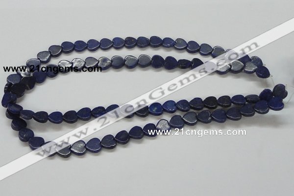 CNL243 15.5 inches 10*10mm heart natural lapis lazuli beads wholesale