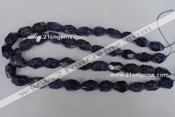 CNL441 15.5 inches 12*20mm faceted nuggets natural lapis lazuli beads