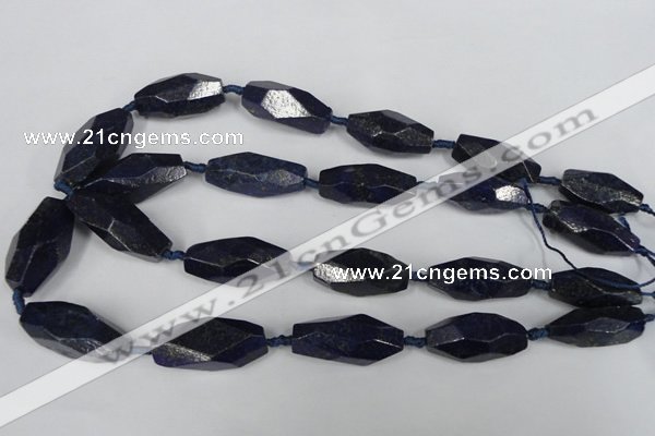 CNL442 15.5 inches 13*30mm faceted nuggets natural lapis lazuli beads