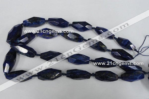 CNL443 15.5 inches 13*30mm faceted nuggets natural lapis lazuli beads