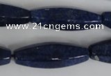 CNL448 15.5 inches 14*35mm faceted rice natural lapis lazuli beads