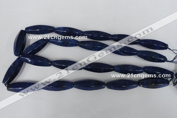 CNL448 15.5 inches 14*35mm faceted rice natural lapis lazuli beads