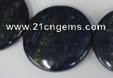 CNL459 15.5 inches 30mm flat round natural lapis lazuli beads