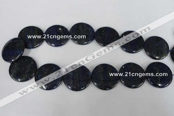 CNL459 15.5 inches 30mm flat round natural lapis lazuli beads