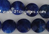 CNL473 15.5 inches 16mm faceted coin natural lapis lazuli beads