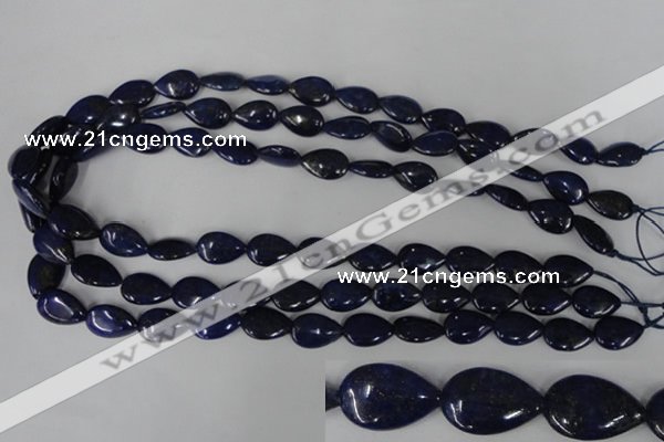 CNL501 15.5 inches 10*14mm flat teardrop natural lapis lazuli beads