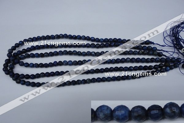 CNL601 15.5 inches 6mm faceted round natural lapis lazuli gemstone beads