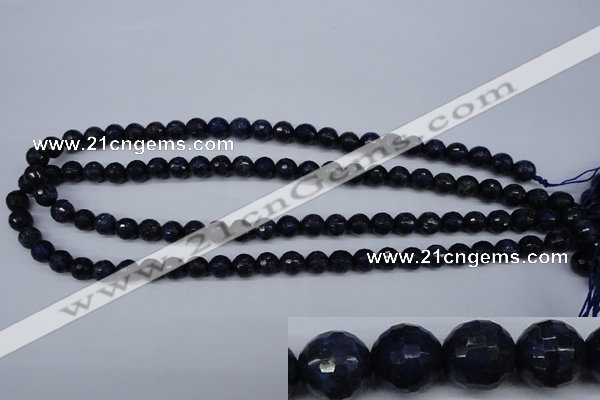 CNL602 15.5 inches 8mm faceted round natural lapis lazuli gemstone beads