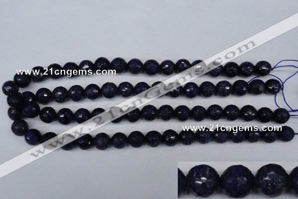 CNL604 15.5 inches 12mm faceted round natural lapis lazuli gemstone beads