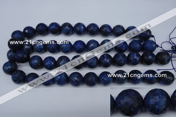 CNL607 15.5 inches 18mm faceted round natural lapis lazuli gemstone beads