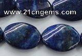 CNL704 15.5 inches 18*25mm twisted oval natural lapis lazuli beads