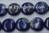 CNL733 15.5 inches 16mm flat round natural lapis lazuli gemstone beads