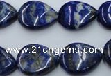 CNL745 15*20mm flat teardrop natural lapis lazuli gemstone beads