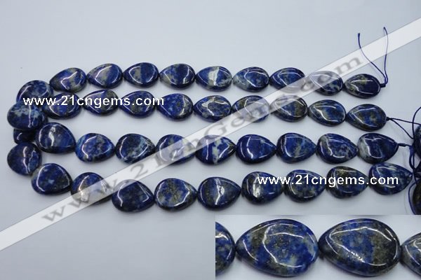 CNL745 15*20mm flat teardrop natural lapis lazuli gemstone beads