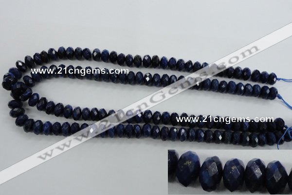 CNL873 15.5 inches 6*10mm faceted rondelle natural lapis lazuli beads