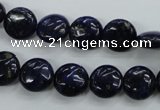 CNL923 15.5 inches 10mm flat round natural lapis lazuli gemstone beads