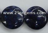 CNL929 15.5 inches 25mm flat round natural lapis lazuli gemstone beads