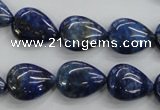 CNL955 15.5 inches 12*16mm flat teardrop natural lapis lazuli beads