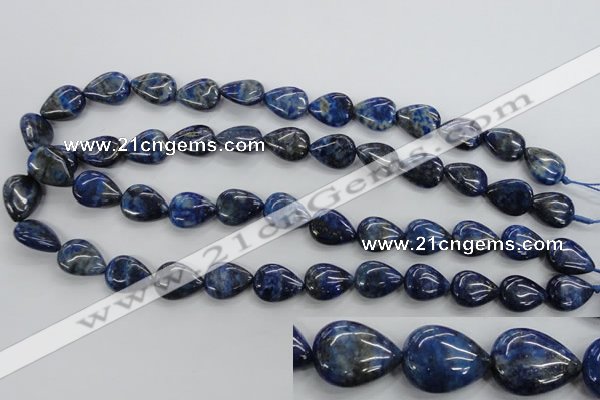 CNL955 15.5 inches 12*16mm flat teardrop natural lapis lazuli beads