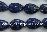 CNL956 15.5 inches 13*18mm flat teardrop natural lapis lazuli beads