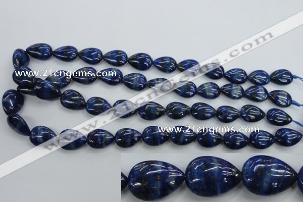 CNL956 15.5 inches 13*18mm flat teardrop natural lapis lazuli beads