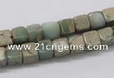 CNS06 16 inches 7*7mm cube natural serpentine jasper beads wholesale