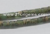 CNS07 16 inches 6*8mm cylinder natural serpentine jasper beads