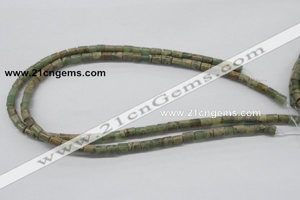 CNS07 16 inches 6*8mm cylinder natural serpentine jasper beads