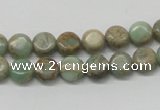 CNS08 16 inches 8mm flat round natural serpentine jasper beads