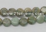 CNS09 16 inches 10mm flat round natural serpentine jasper beads