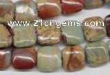 CNS103 15.5 inches 12*12mm square natural serpentine jasper beads